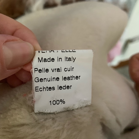 Italian 100% leather fur jacket fox fur beige - Picture 4 of 8